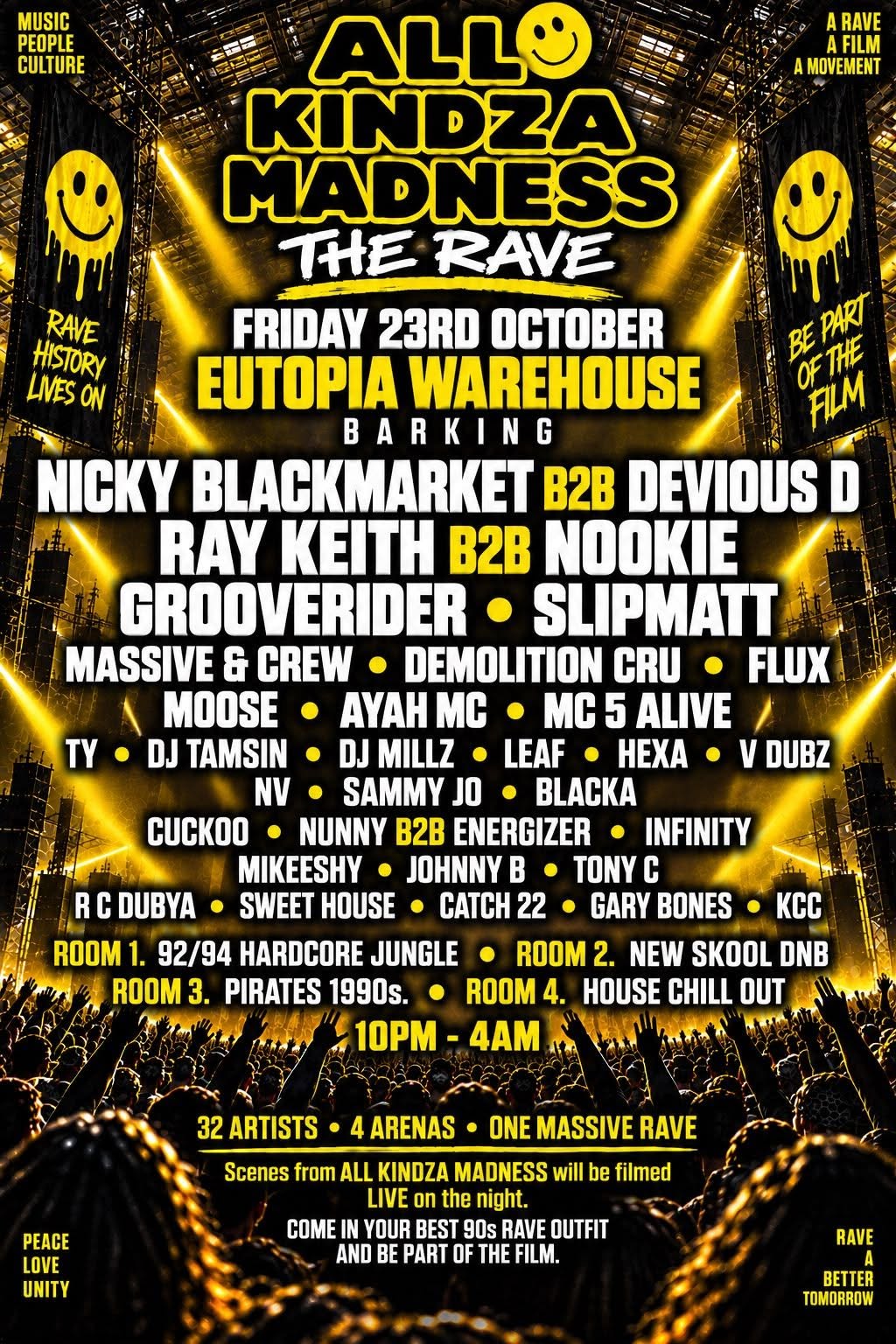 All Kindza Madness - The Rave full line-up flyer