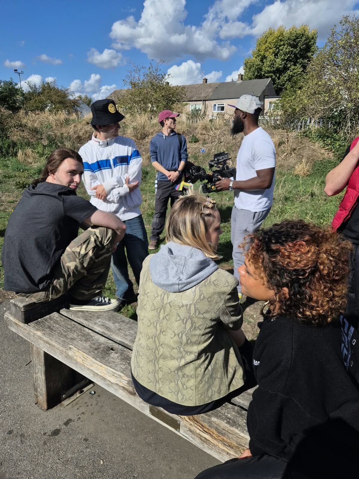 All Kindza Madness cast and crew working on location