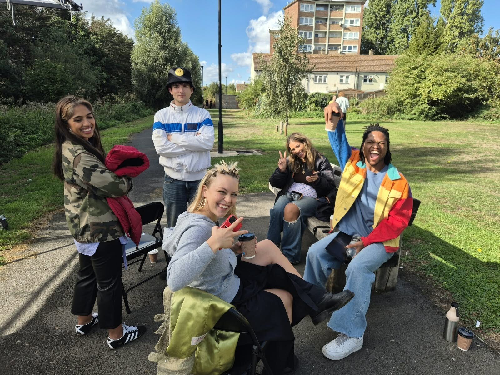 All Kindza Madness cast and crew between takes